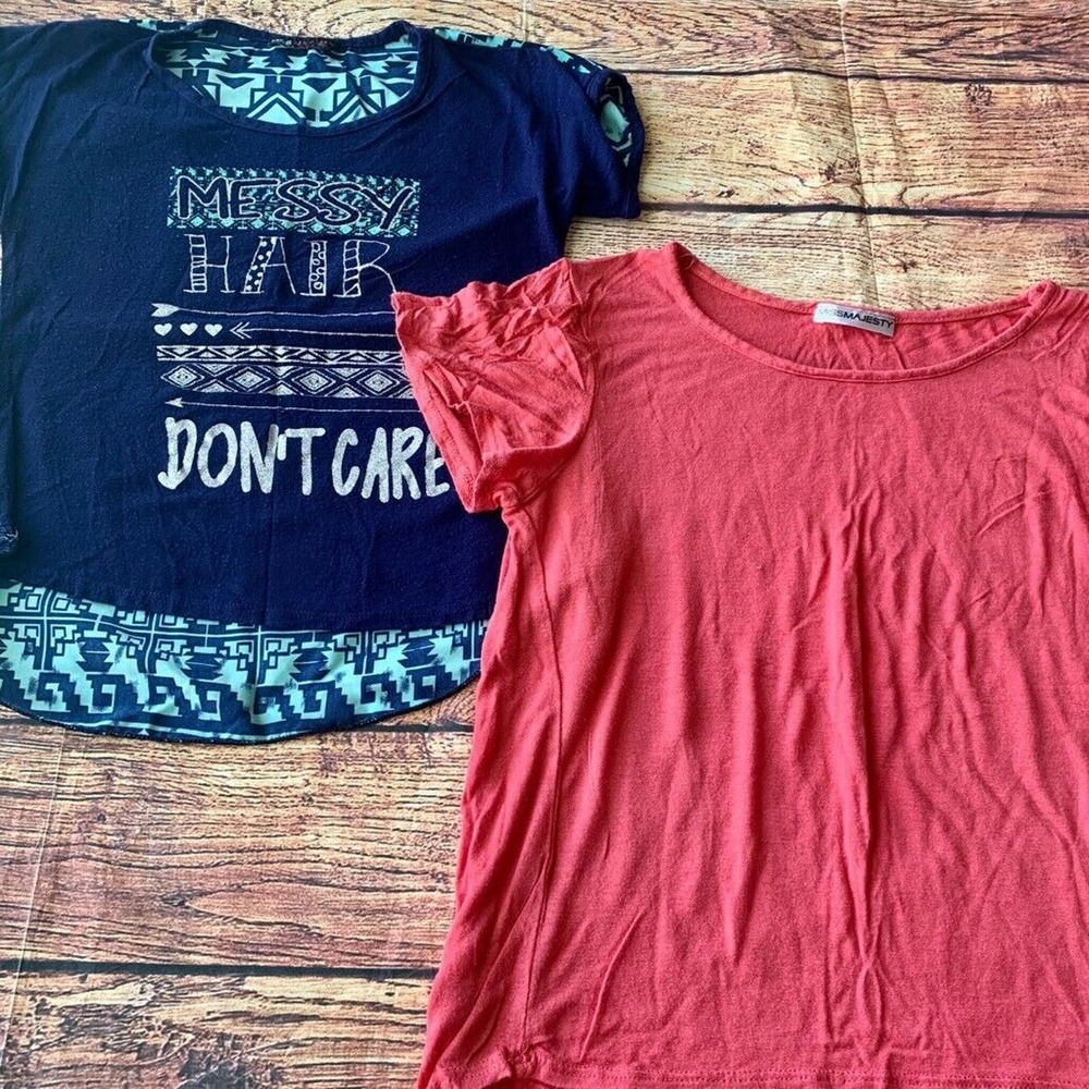 Miss Majesty Girls T-Shirts Lot of 2 Pink Blue Southwestern Short Sleeves XS